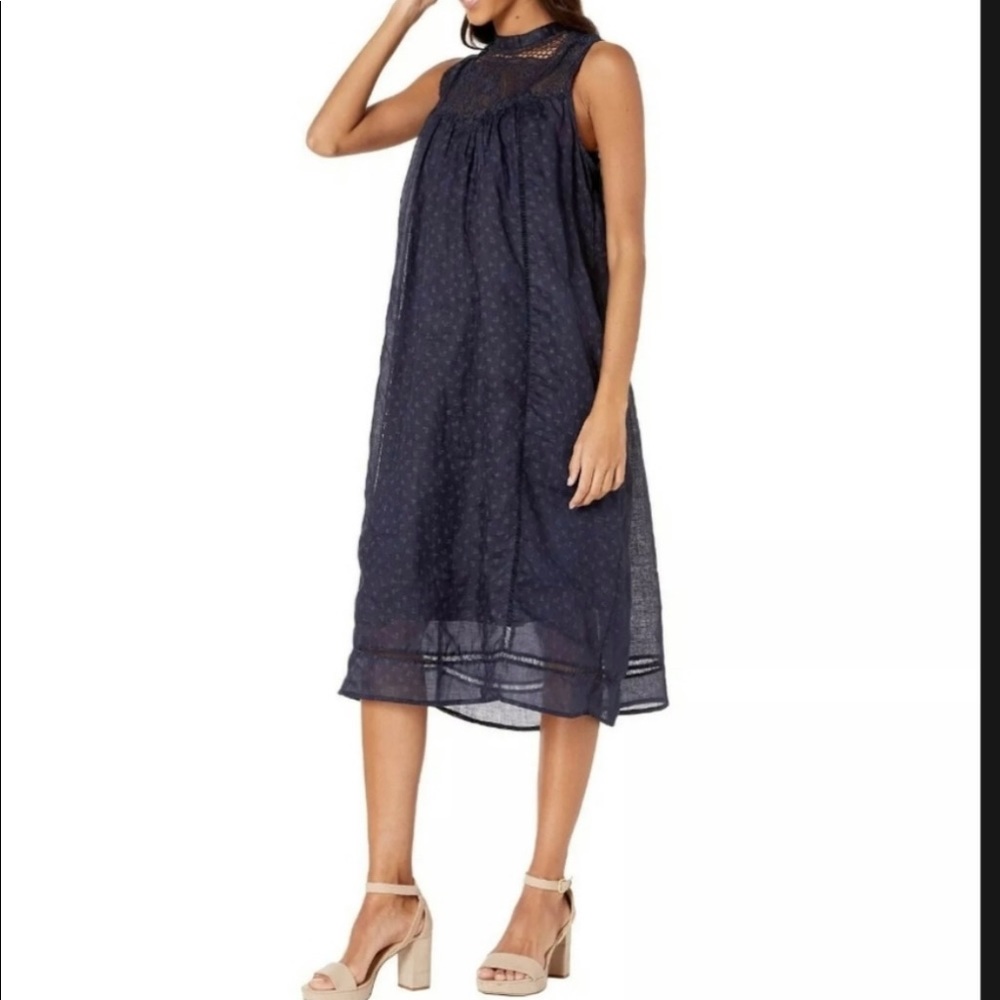 NWOT Frye high neck lace yoke dress